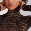 Body Manica Lunga Modal Ultralight con Cashmere Luxurious Leopard