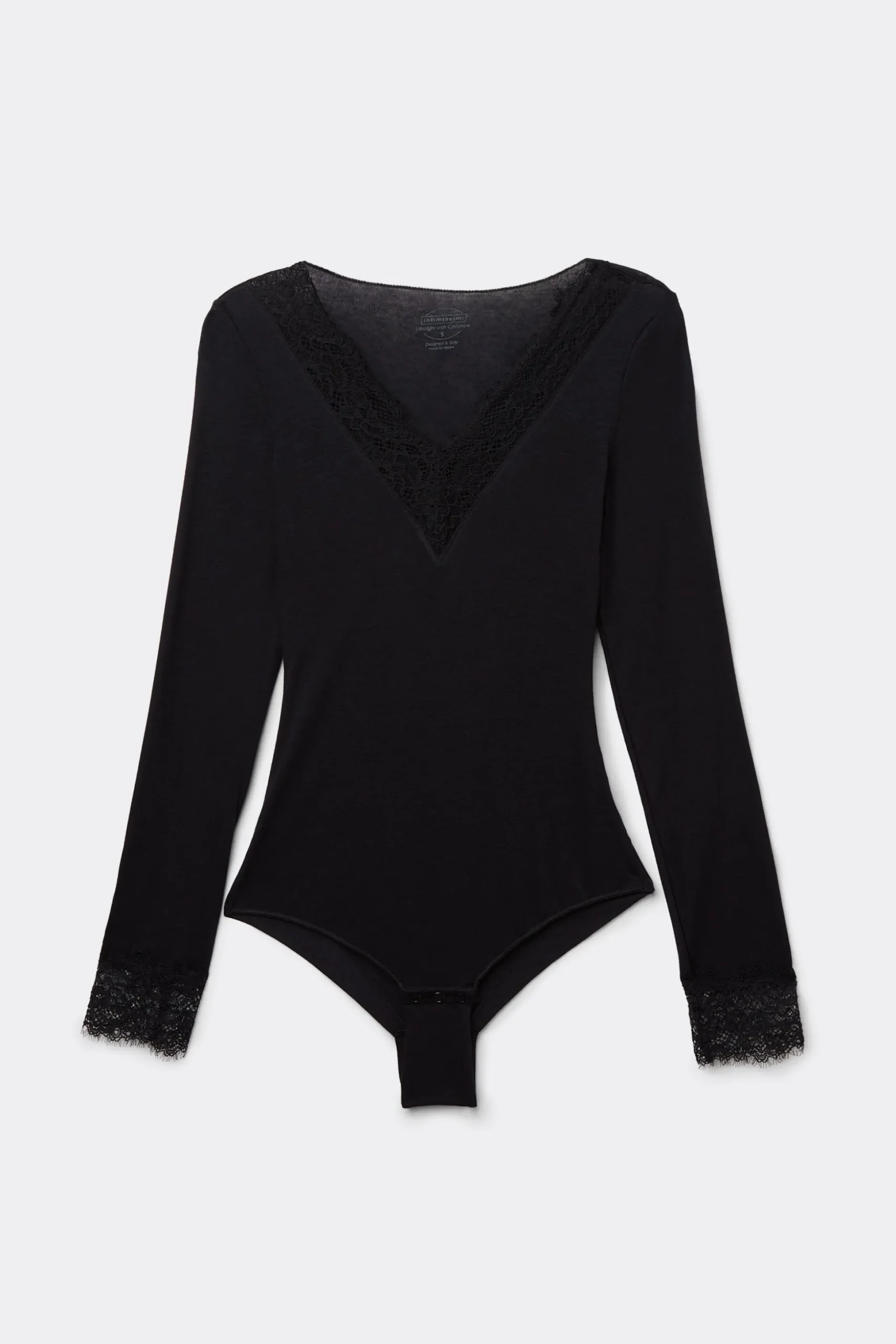 Body Manica Lunga Modal Ultralight con Cashmere e Pizzo