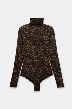 Body Manica Lunga Modal Ultralight con Cashmere Luxurious Leopard