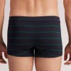 Boxer Cotone Superior Stampa Righe Blu Verde