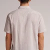 Camicia a Manica Corta in Lino e Cotone