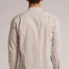 Camicia Collo Coreana in Lino e Cotone