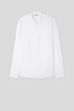 Camicia Collo Coreana in Lino e Cotone