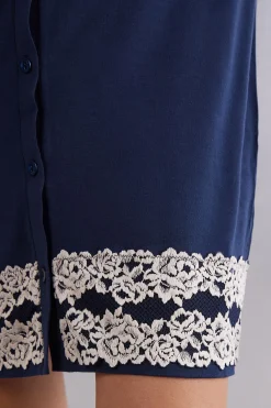 Camicia da Notte Aperta Davanti Pretty Flower