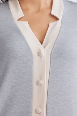 Camicia da Notte Aperta Davanti in Modal con Lana Cold Winter Night
