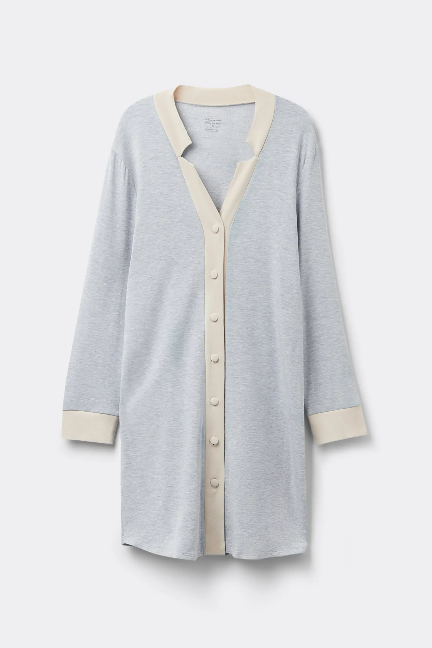 Camicia da Notte Aperta Davanti in Modal con Lana Cold Winter Night