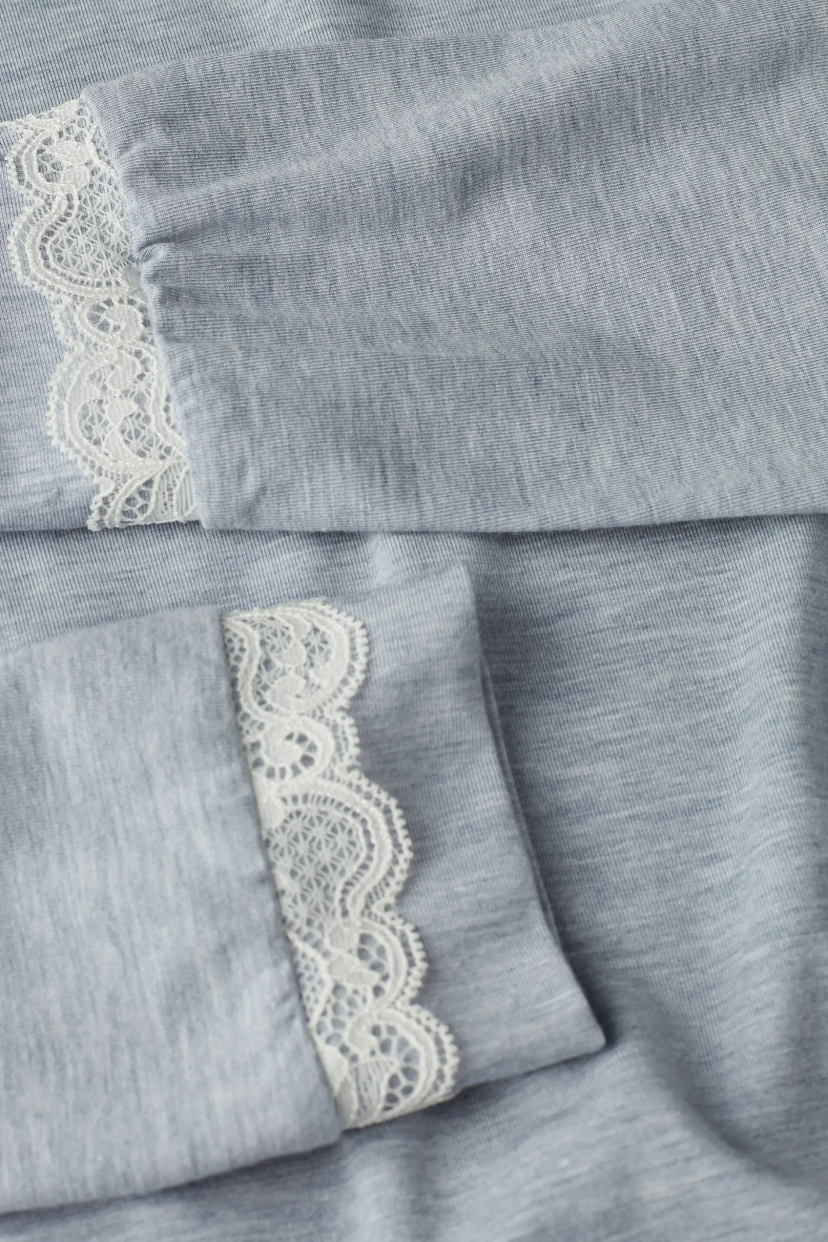 Camicia da Notte Lunga con Dettagli in Pizzo