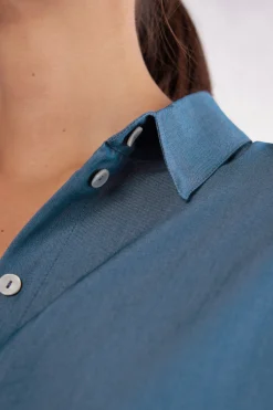 Camicia in Tela Denim Flower Paisley