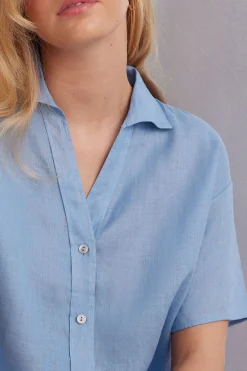 Camicia Manica Corta in Tela di Lino