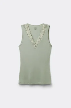 Canotta in Modal e Pizzo Pretty Flower