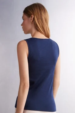 Canotta Spallina Larga Wool & Cotton