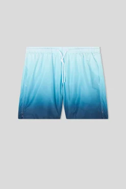 Costume Boxer Mare Stampa Sfumata Blu