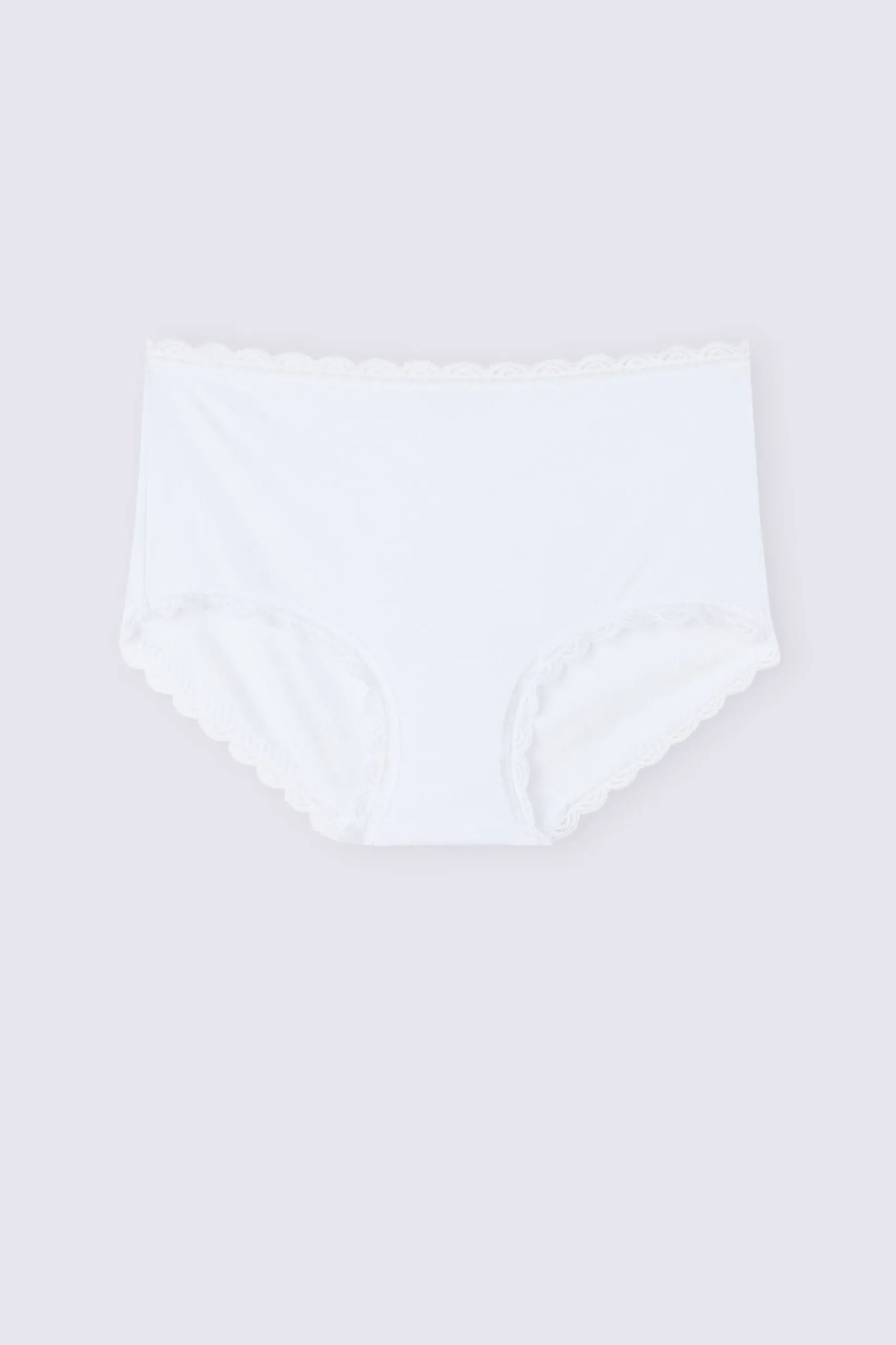 Culotte a Vita Alta in Cotone e Pizzo