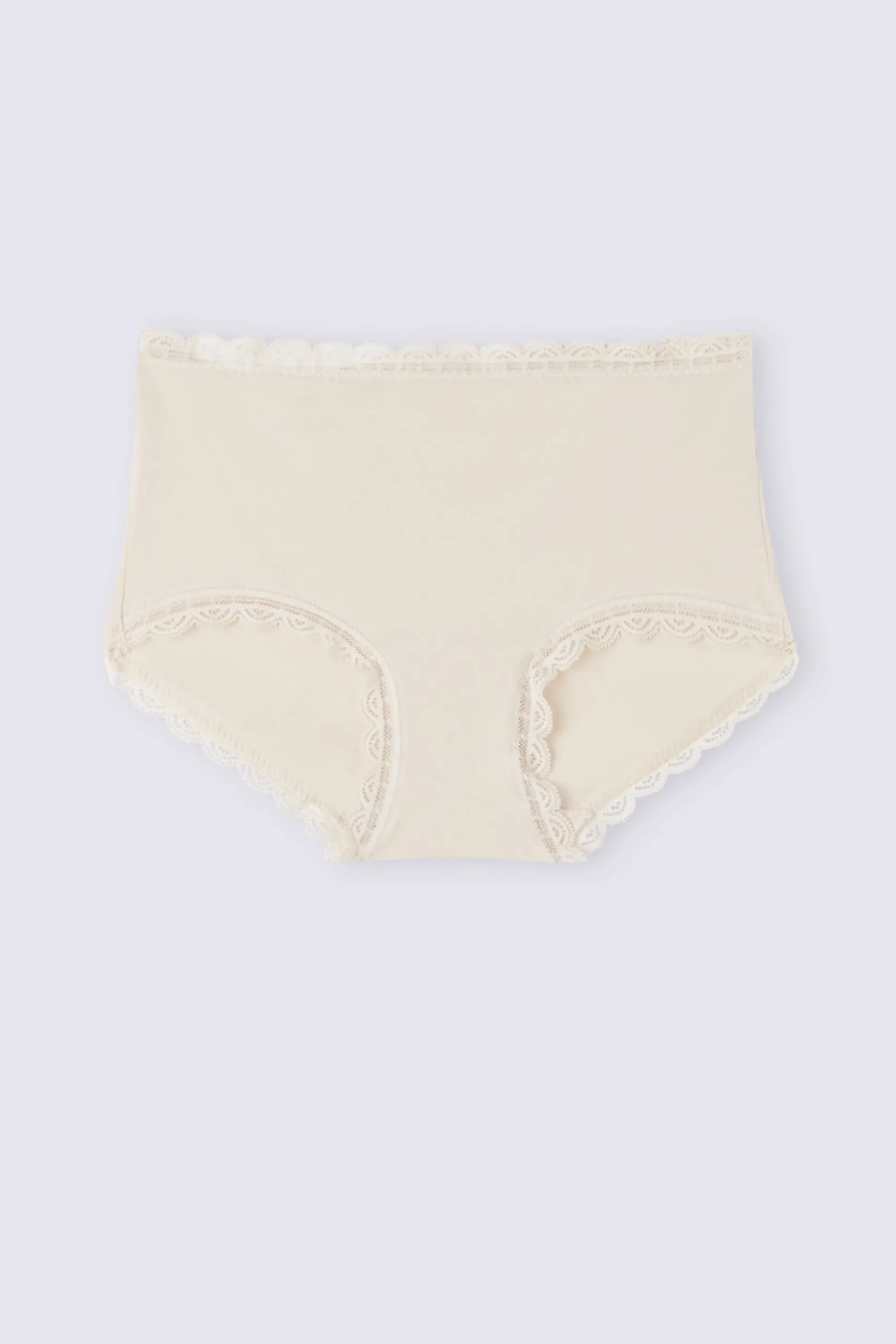Culotte a Vita Alta in Cotone e Pizzo