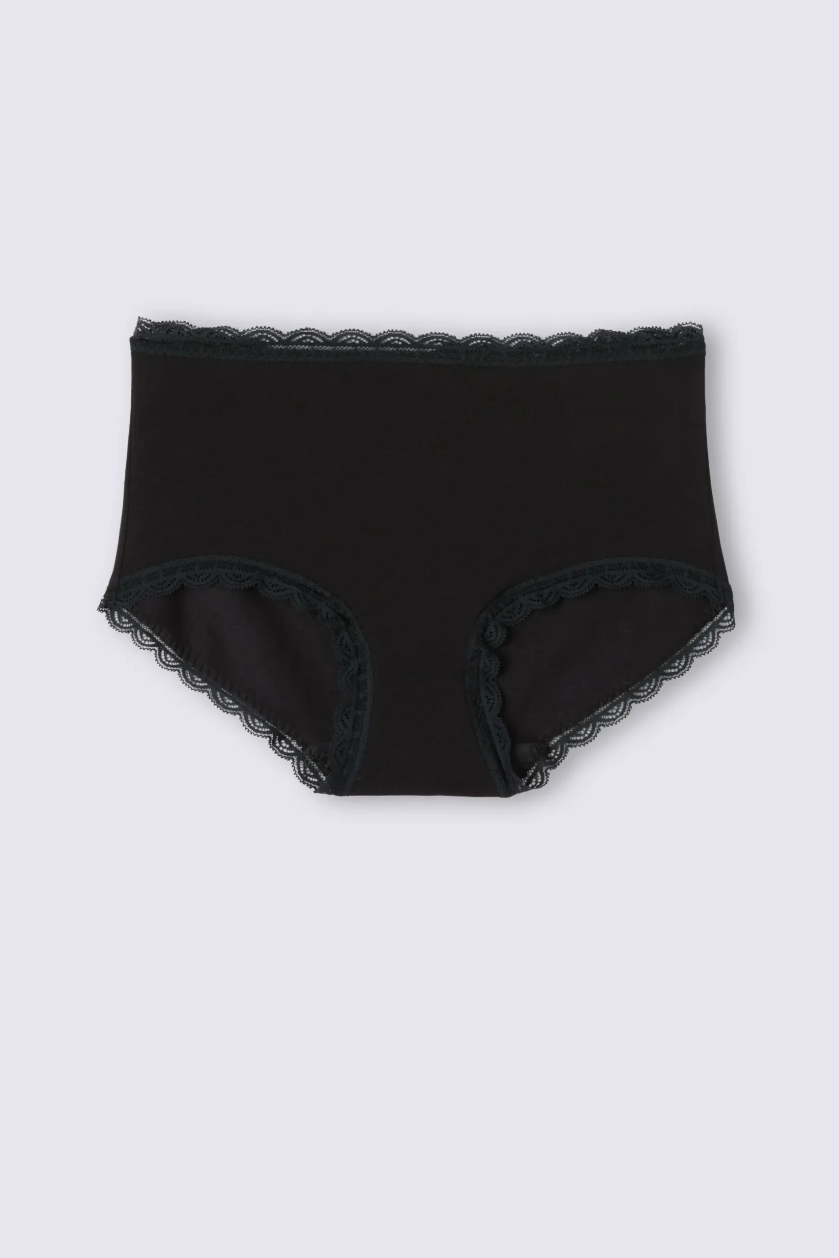 Culotte a Vita Alta in Cotone e Pizzo