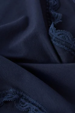Culotte a Vita Alta in Cotone e Pizzo