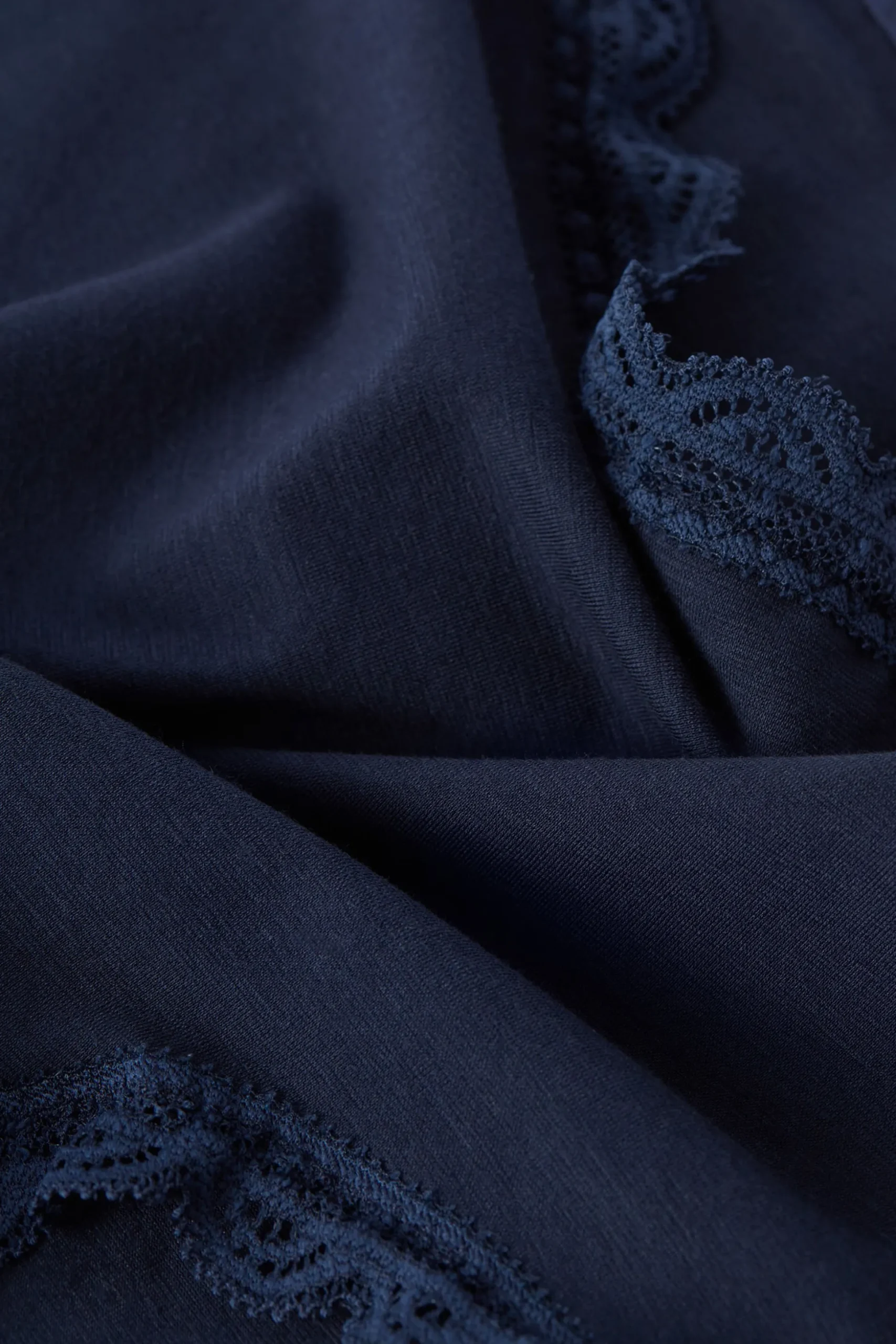 Culotte a Vita Alta in Cotone e Pizzo