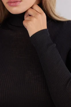Dolcevita Lana e Seta Manica Lunga con Collo Alto