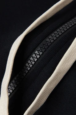 Felpa Aperta in Cotone con Zip e Cappuccio