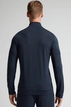Felpa con Zip in Seta e Modal
