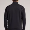 Felpa Garzata con Zip e Collo Alto