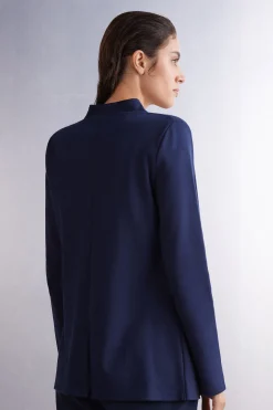 Giacca Manica Lunga in Interlock di Cotone