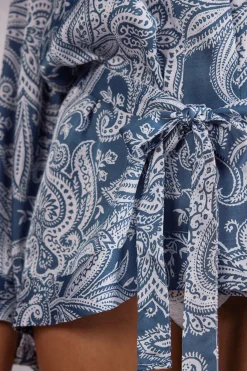 Kimono in Raso di Viscosa Flower Paisley