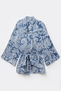 Kimono in Raso di Viscosa Flower Paisley