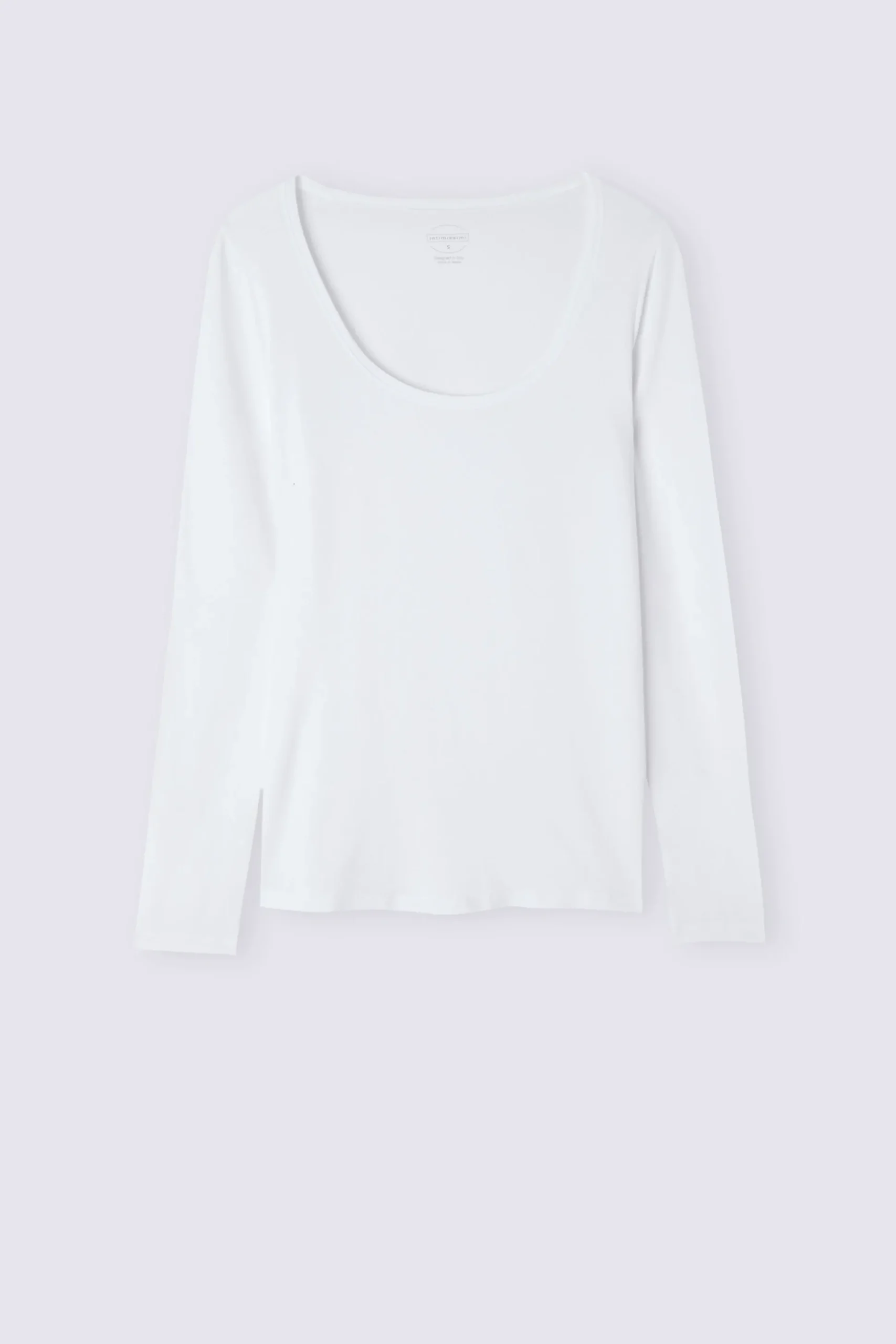 Maglia a Manica Lunga con Scollo a Madonna in Micromodal