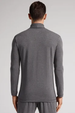 Maglia a Manica Lunga in Modal Cashmere Collo Alto