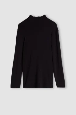 Maglia a Manica Lunga in Modal Cashmere Collo Alto
