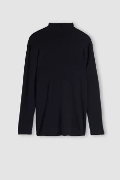 Maglia a Manica Lunga in Modal Cashmere Collo Alto