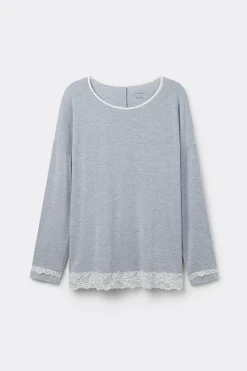 Maglia a Manica Lunga in Modal con Scollo Tondo