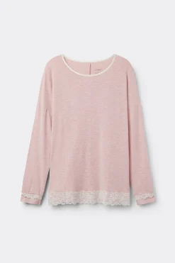Maglia a Manica Lunga in Modal con Scollo Tondo