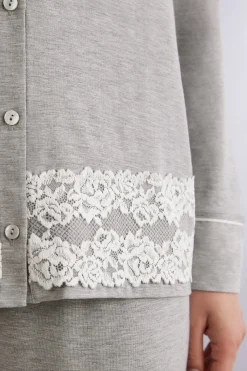 Maglia Aperta Davanti in Modal Pretty Flowers