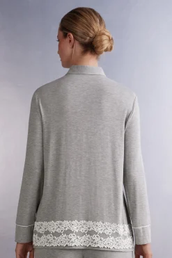 Maglia Aperta Davanti in Modal Pretty Flowers