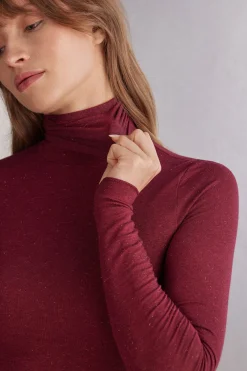 Maglia Collo Alto in Modal Light con Cashmere Lamè