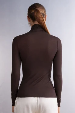 Maglia in Modal Ultralight con Cashmere Collo Alto