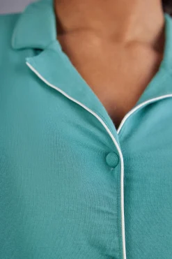 Maglia Manica Corta Aperta Davanti in Modal