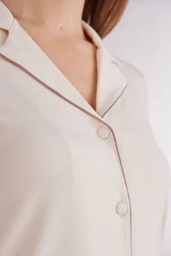 Maglia Manica Corta Aperta Davanti in Modal