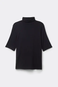 Maglia Manica Corta Collo Alto Modal con Cashmere Light