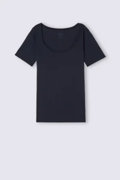 Maglia Manica Corta con Scollo a Madonna in Cotone Ultrafresh
