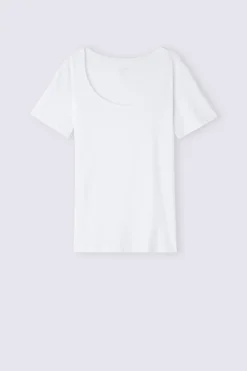 Maglia Manica Corta con Scollo a Madonna in Cotone Ultrafresh