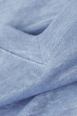Maglia Manica Corta con Scollo a V in Lino