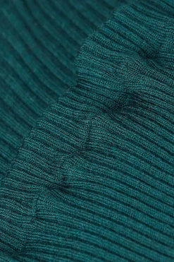 Maglia Manica Lunga a Girocollo Ampio in Lana e Seta