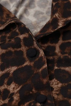 Maglia Manica Lunga Aperta Davanti Modal Luxurious Leopard