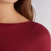 Maglia Manica Lunga in Modal con Cashmere e Scollo a Barchetta