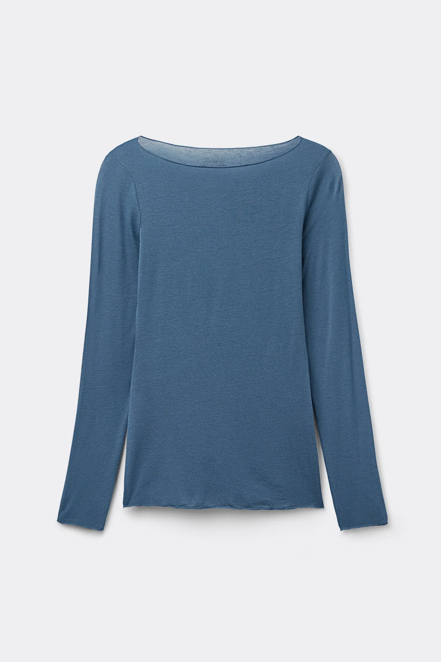 Maglia Manica Lunga in Modal con Cashmere e Scollo a Barchetta