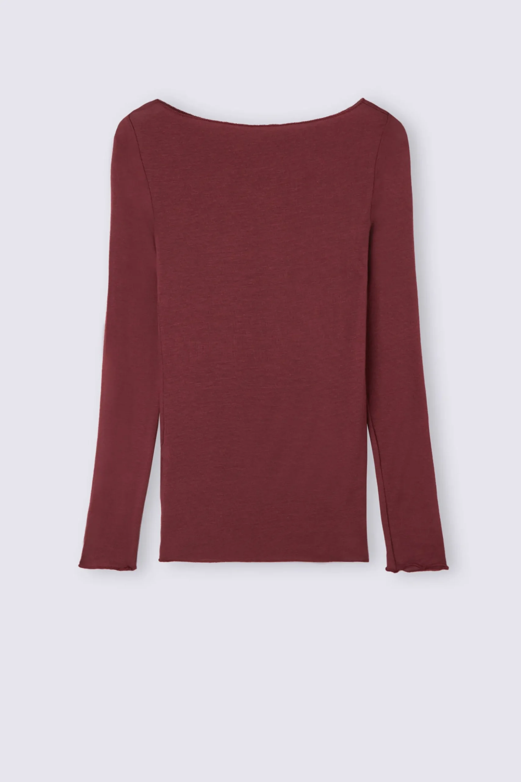 Maglia Manica Lunga in Modal con Cashmere e Scollo a Barchetta