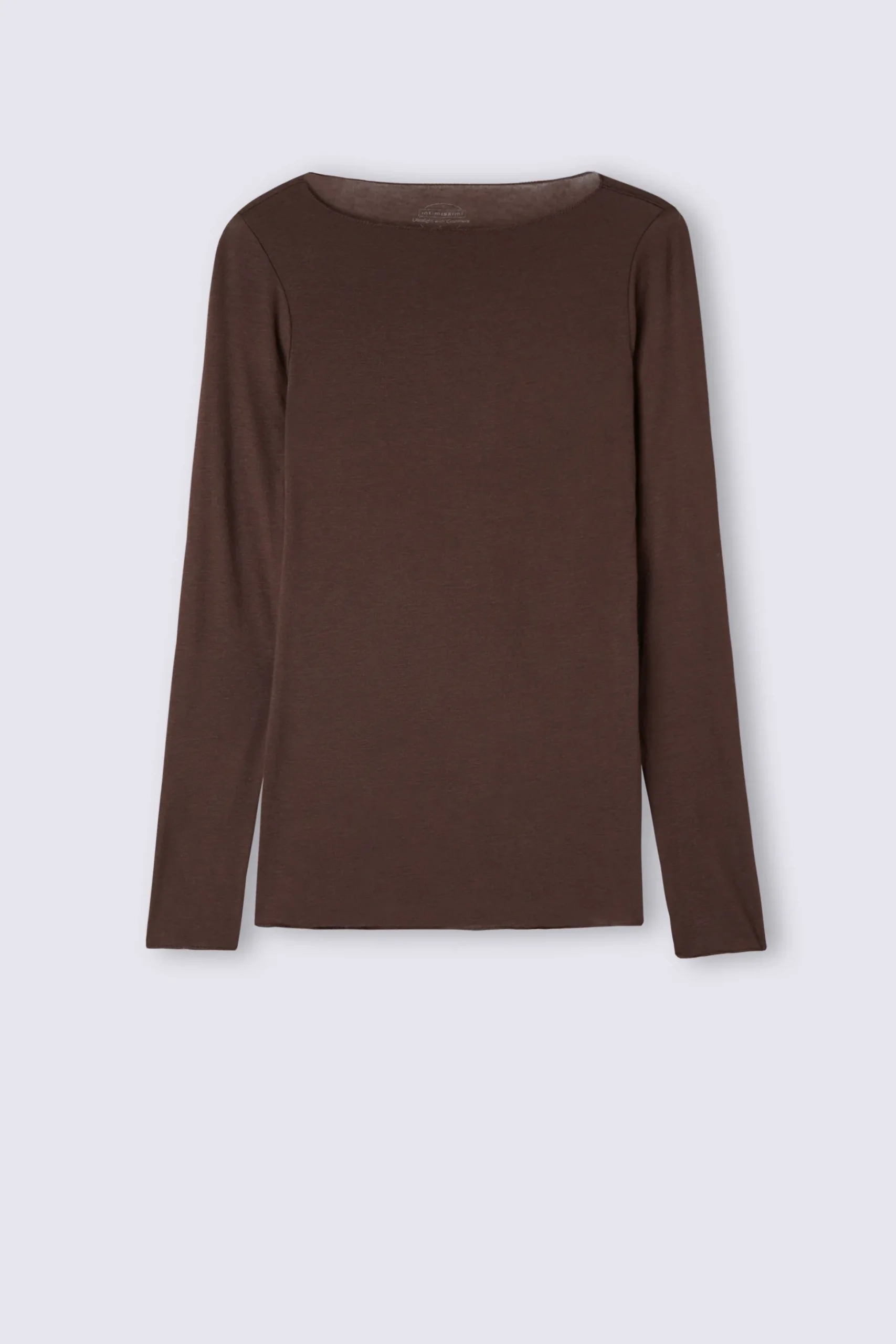 Maglia Manica Lunga in Modal con Cashmere e Scollo a Barchetta